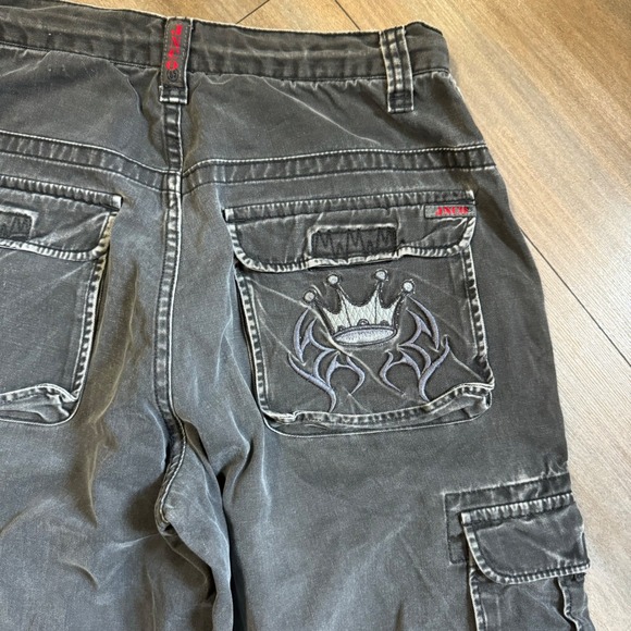 JNCO Commando Army Twill Cargo Pants Mens 32x30 Black Baggy Wide Leg M-1365TA - Picture 11 of 15